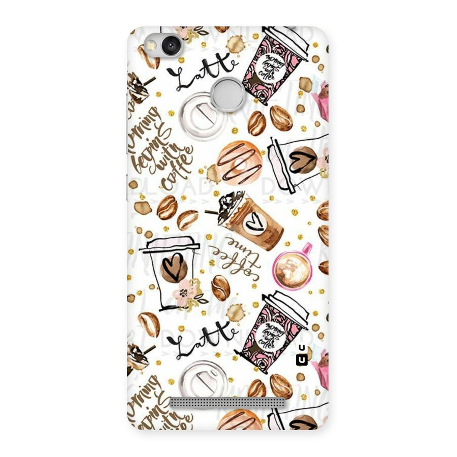 Cute Coffee Pattern Back Case for Redmi 3S Prime