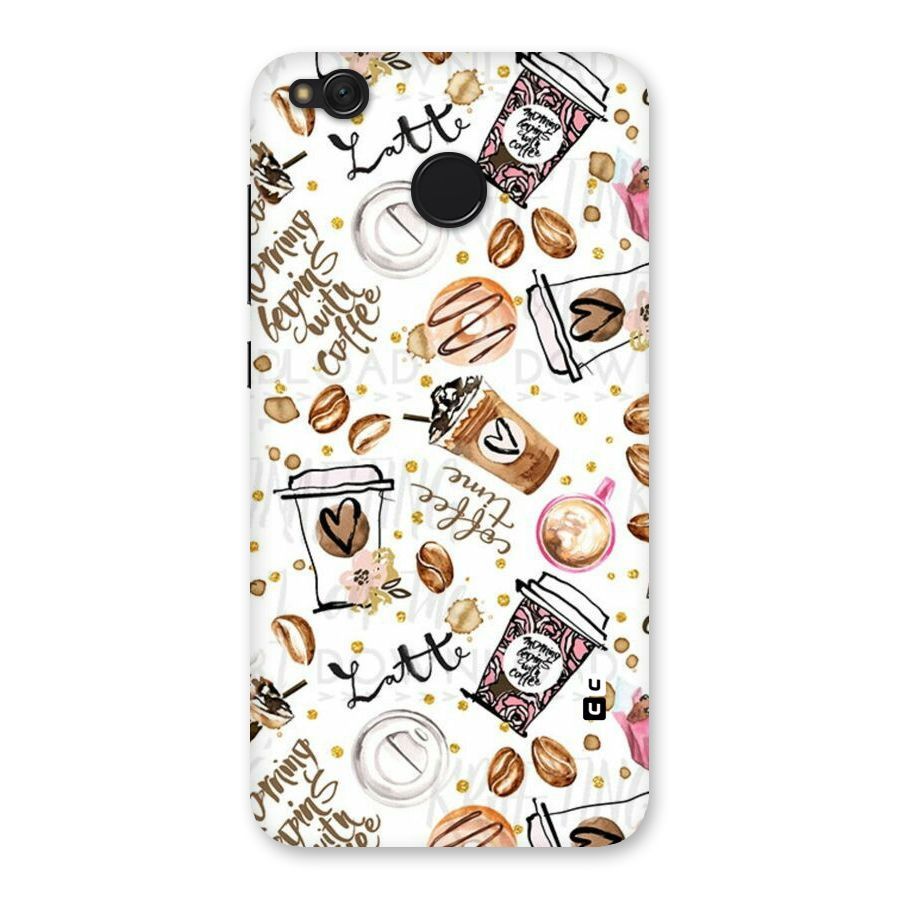 Cute Coffee Pattern Back Case for Redmi 4