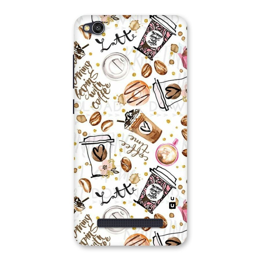 Cute Coffee Pattern Back Case for Redmi 4A