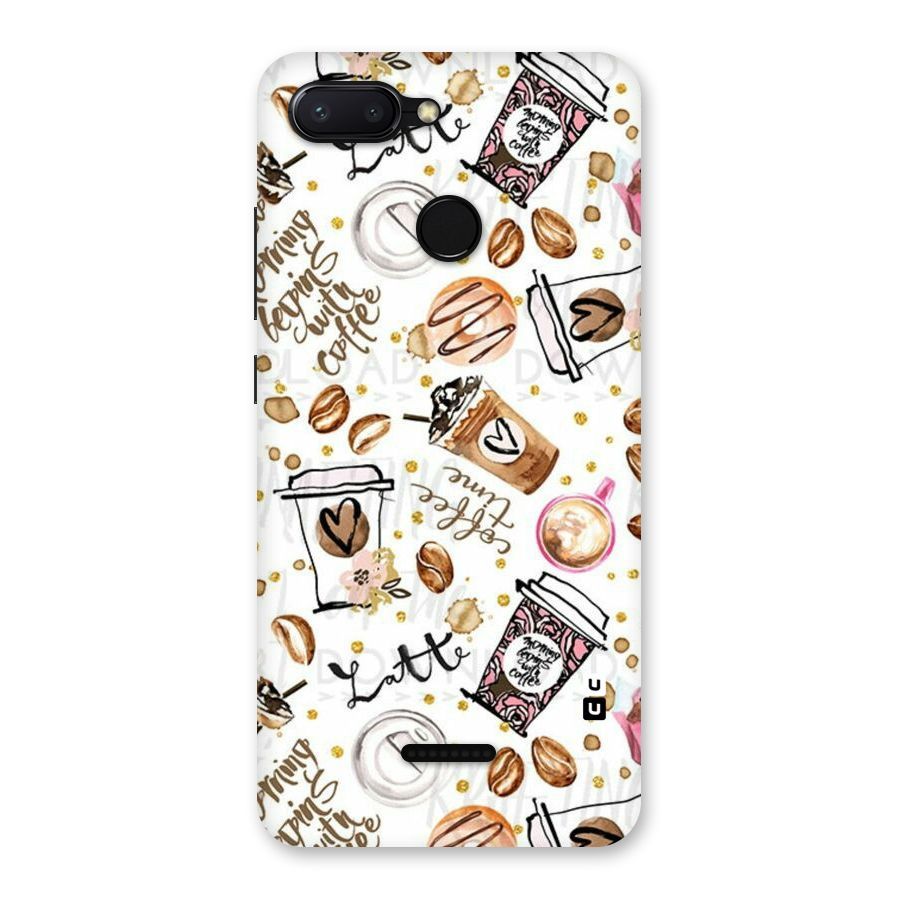 Cute Coffee Pattern Back Case for Redmi 6