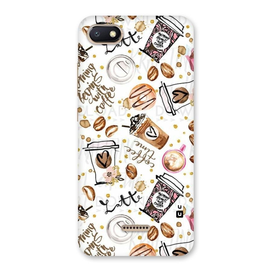 Cute Coffee Pattern Back Case for Redmi 6A