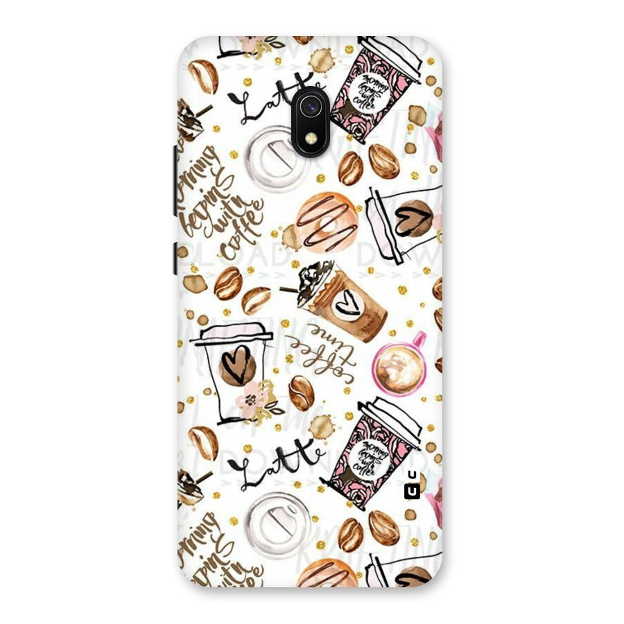 Cute Coffee Pattern Back Case for Redmi 8A