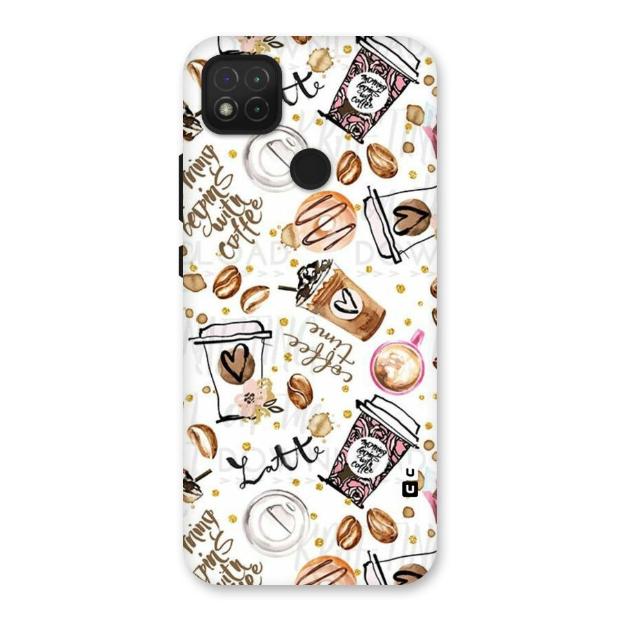 Cute Coffee Pattern Back Case for Redmi 9