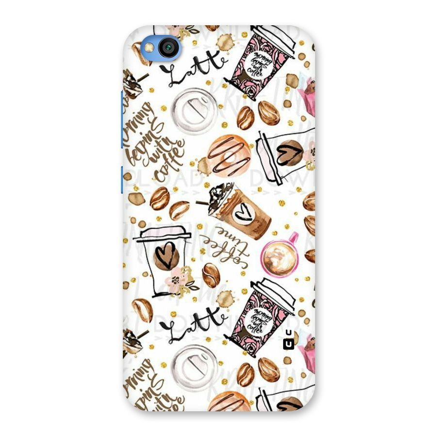 Cute Coffee Pattern Back Case for Redmi Go