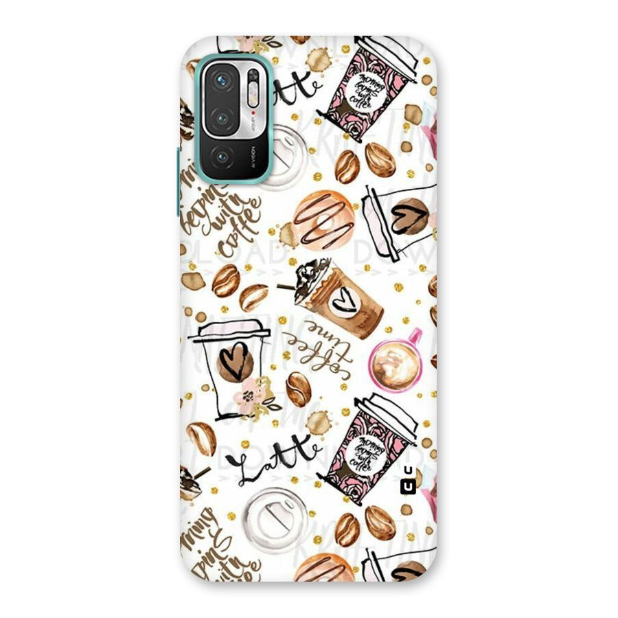Cute Coffee Pattern Back Case for Redmi Note 10T 5G