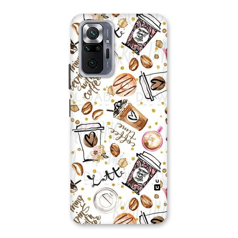Cute Coffee Pattern Back Case for Redmi Note 10 Pro Max