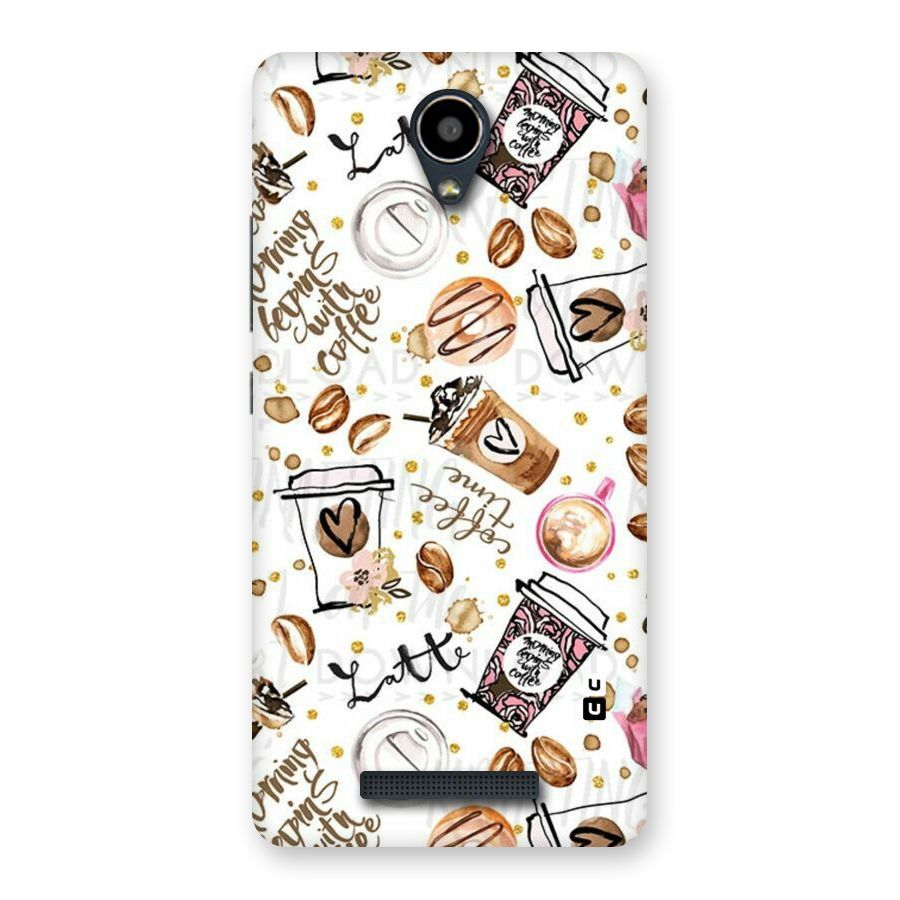 Cute Coffee Pattern Back Case for Redmi Note 2