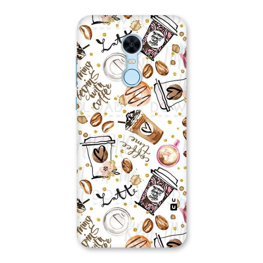 Cute Coffee Pattern Back Case for Redmi Note 5