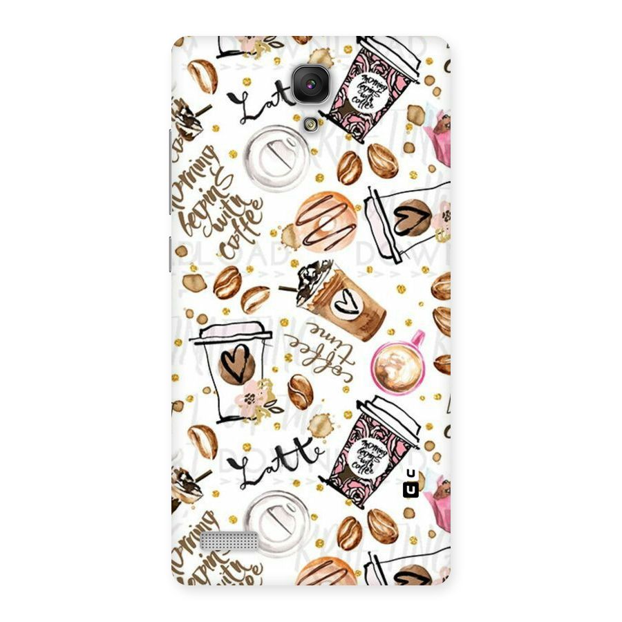 Cute Coffee Pattern Back Case for Redmi Note Prime