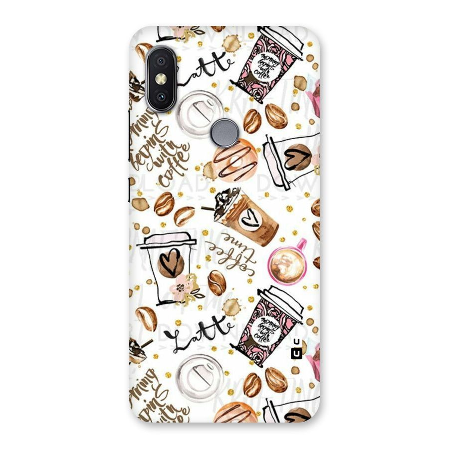 Cute Coffee Pattern Back Case for Redmi Y2