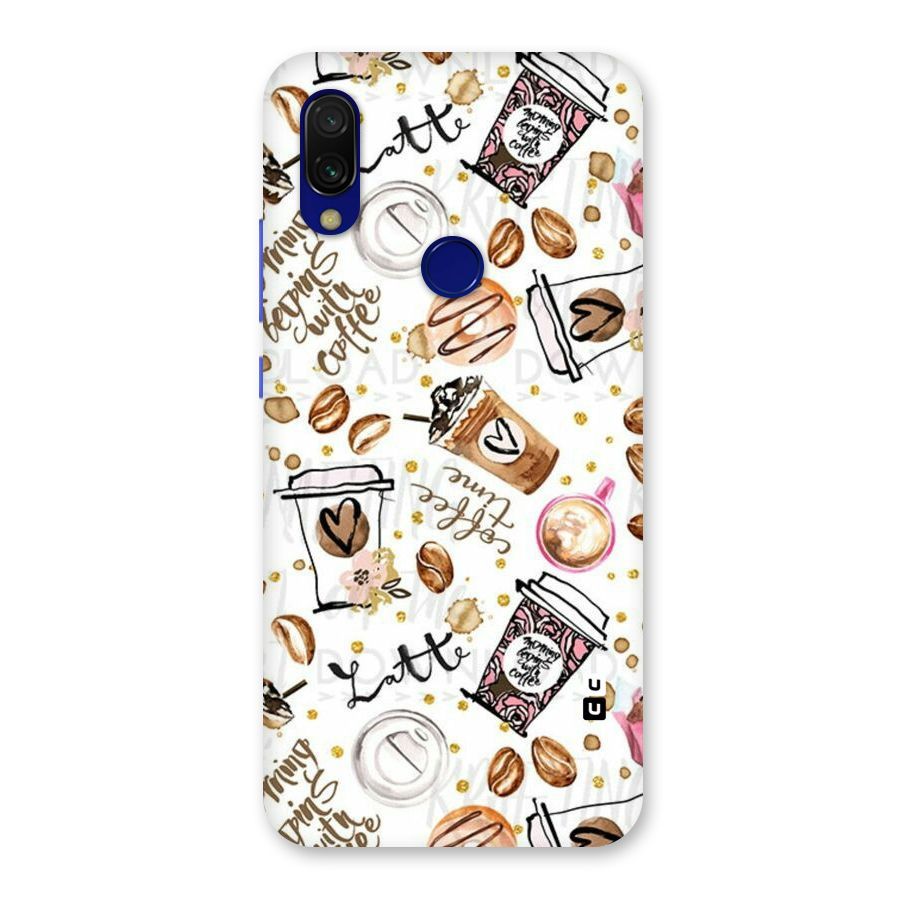 Cute Coffee Pattern Back Case for Redmi Y3