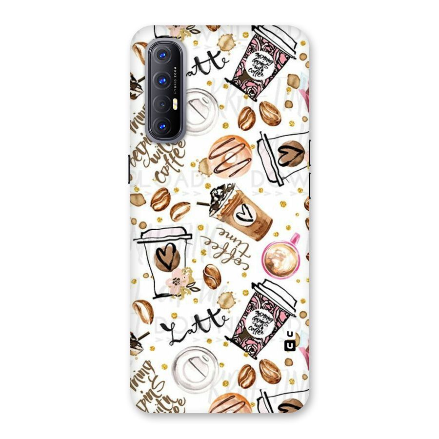 Cute Coffee Pattern Back Case for Reno3 Pro