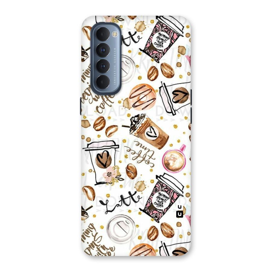 Cute Coffee Pattern Back Case for Reno4 Pro