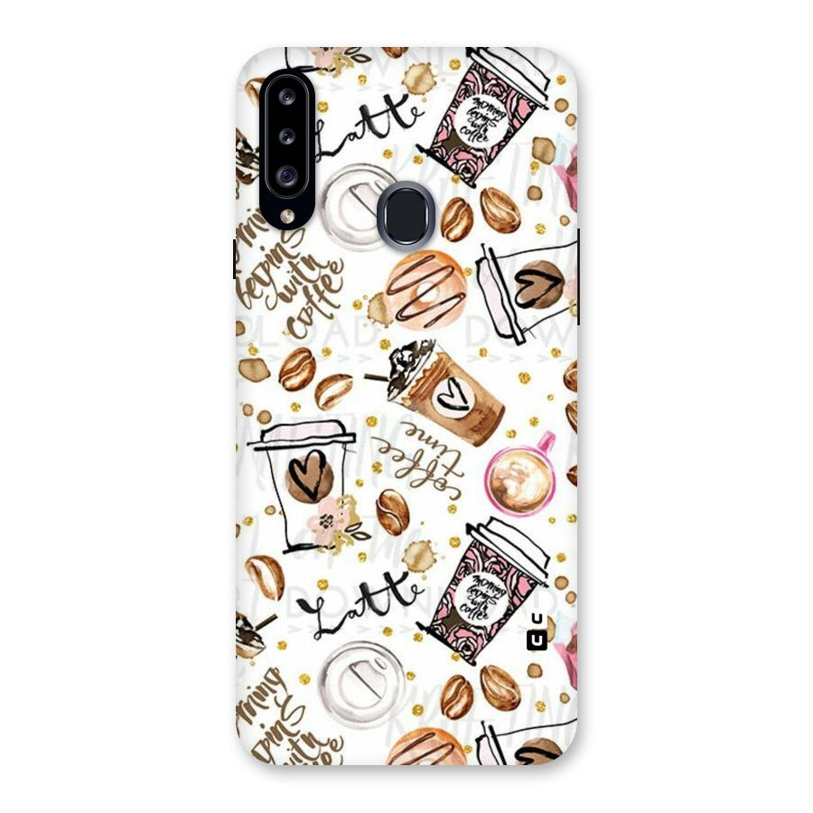 Cute Coffee Pattern Back Case for Samsung Galaxy A20s