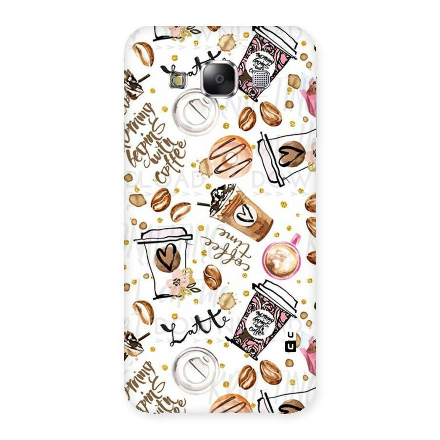 Cute Coffee Pattern Back Case for Samsung Galaxy E5