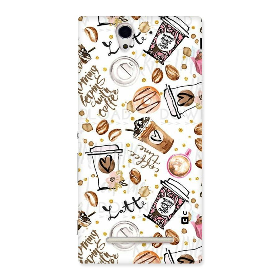 Cute Coffee Pattern Back Case for Sony Xperia C3