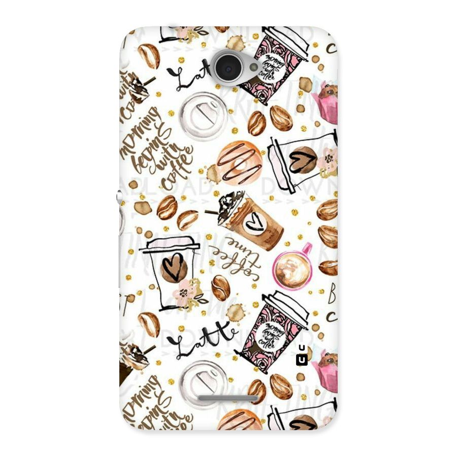 Cute Coffee Pattern Back Case for Sony Xperia E4