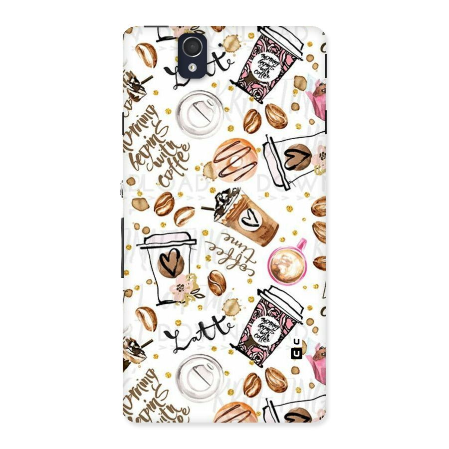 Cute Coffee Pattern Back Case for Sony Xperia Z