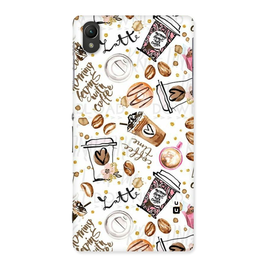Cute Coffee Pattern Back Case for Sony Xperia Z2