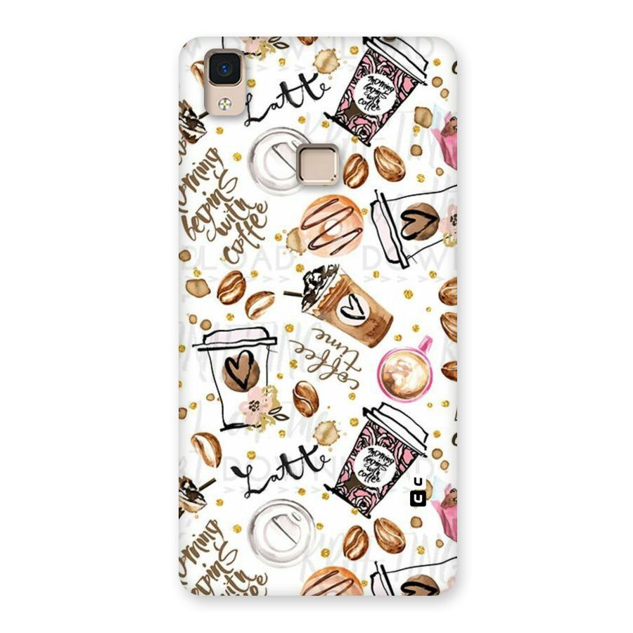 Cute Coffee Pattern Back Case for V3 Max