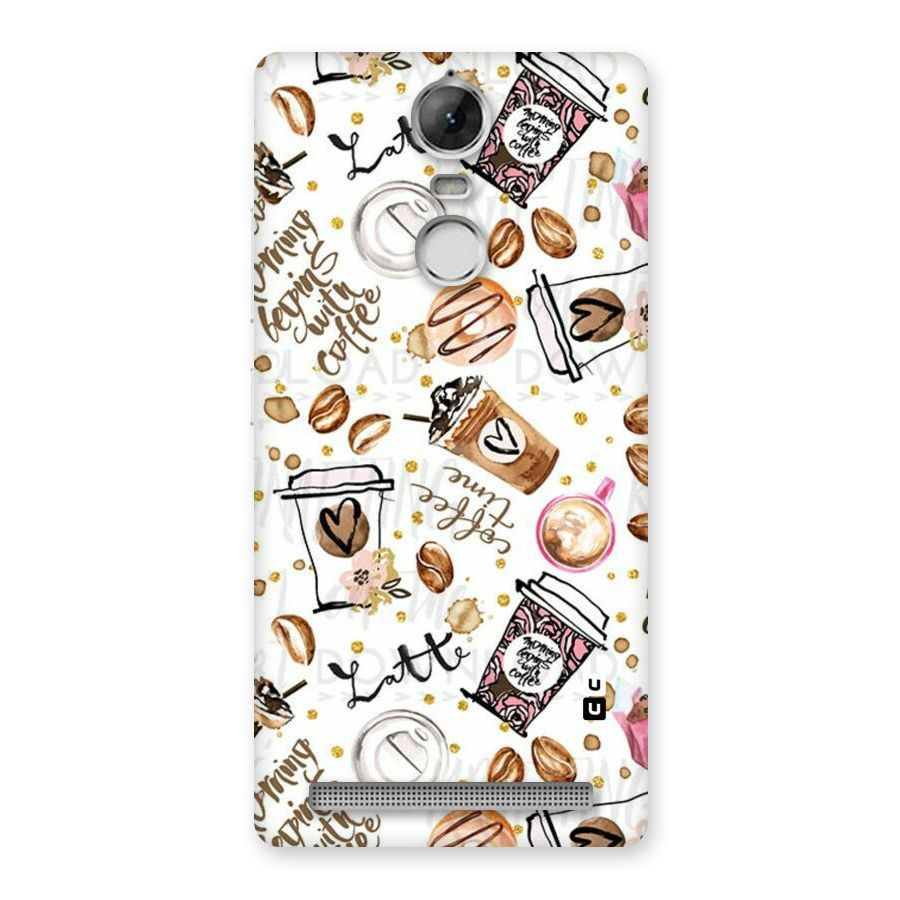 Cute Coffee Pattern Back Case for Vibe K5 Note