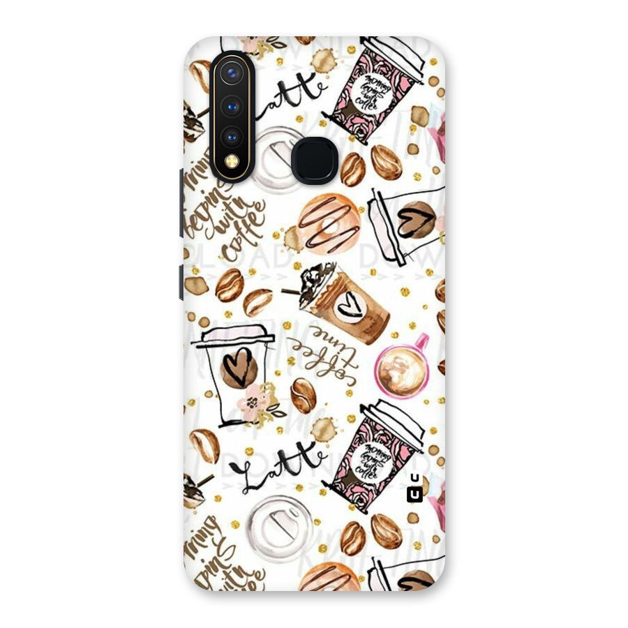 Cute Coffee Pattern Back Case for Vivo U20