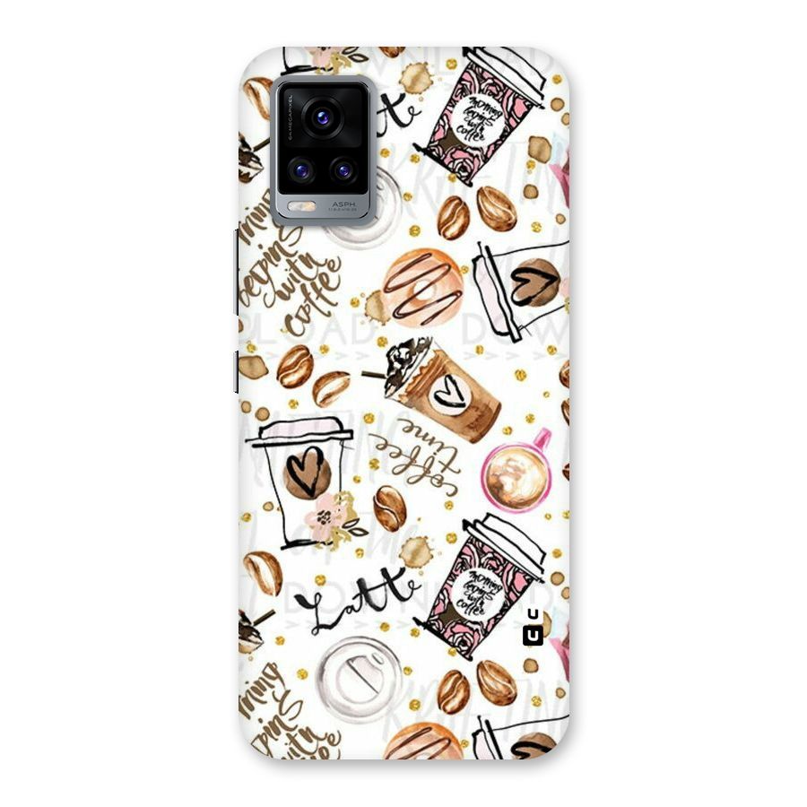 Cute Coffee Pattern Back Case for Vivo V20
