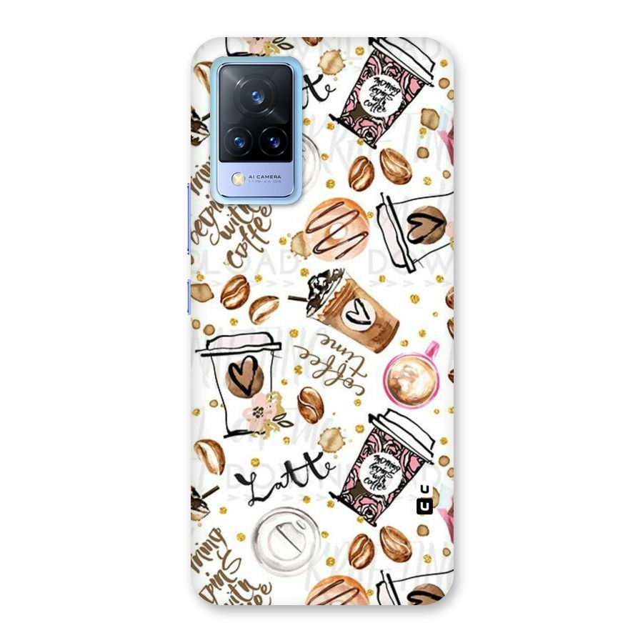 Cute Coffee Pattern Back Case for Vivo V21 5G