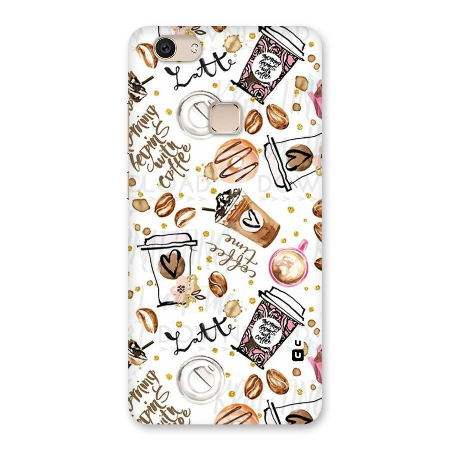 Cute Coffee Pattern Back Case for Vivo V7
