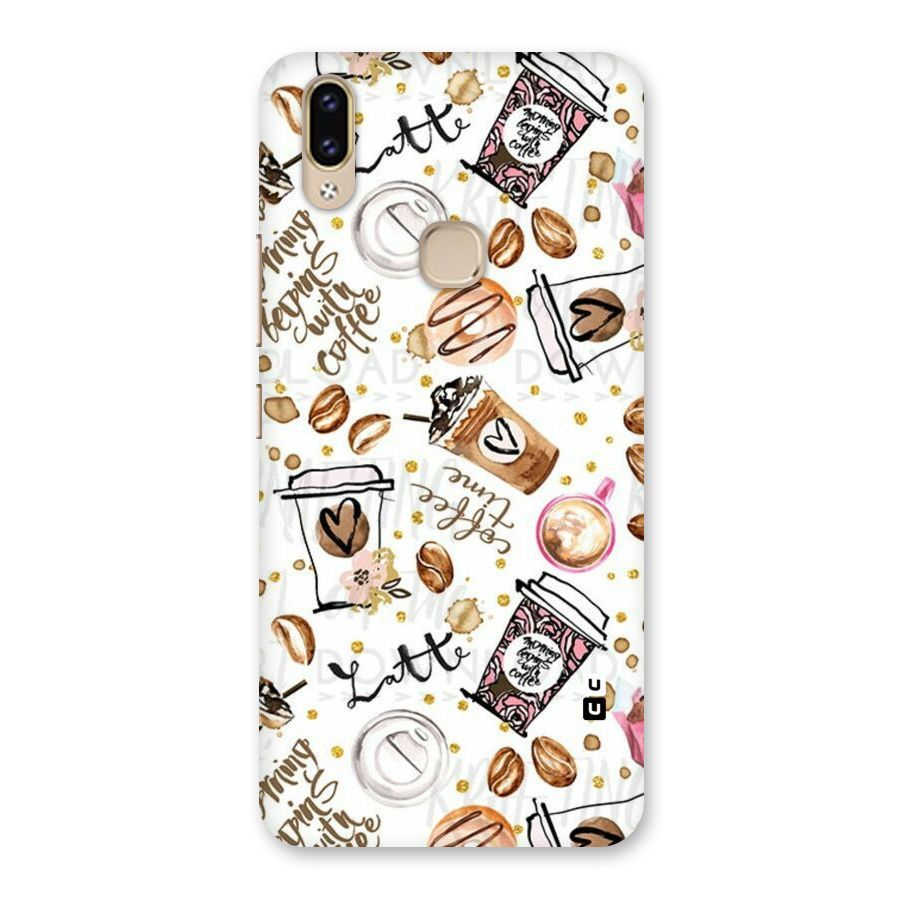 Cute Coffee Pattern Back Case for Vivo V9 Youth