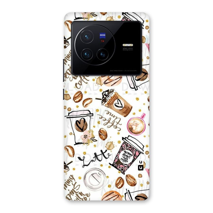 Cute Coffee Pattern Back Case for Vivo X80