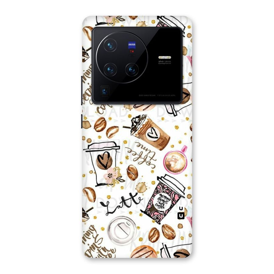 Cute Coffee Pattern Back Case for Vivo X80 Pro