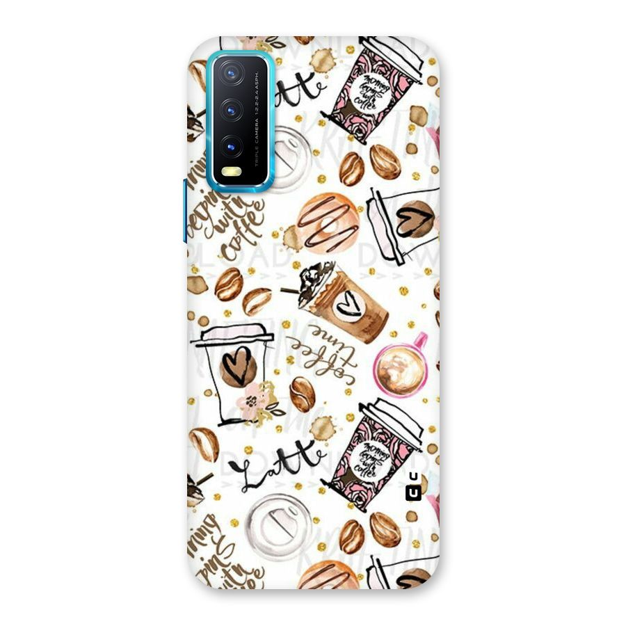 Cute Coffee Pattern Back Case for Vivo Y20G