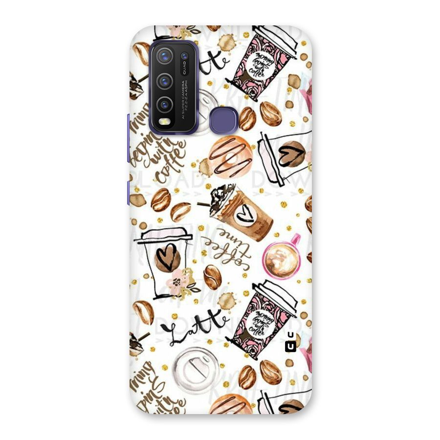Cute Coffee Pattern Back Case for Vivo Y50
