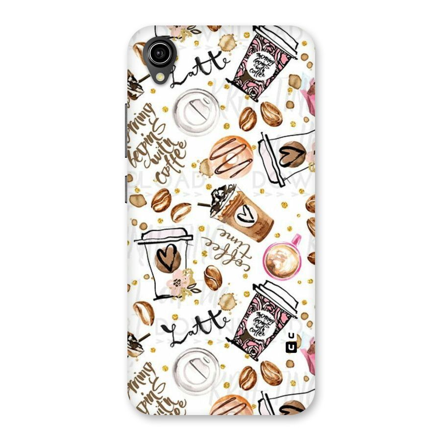 Cute Coffee Pattern Back Case for Vivo Y90