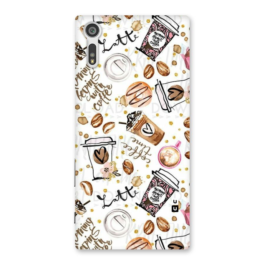Cute Coffee Pattern Back Case for Xperia XZ