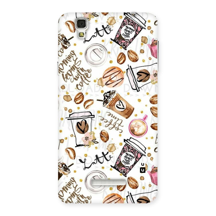 Cute Coffee Pattern Back Case for Yu Yureka