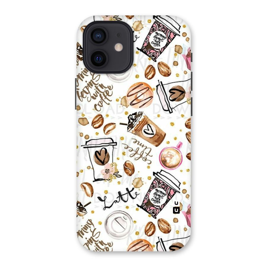 Cute Coffee Pattern Back Case for iPhone 12