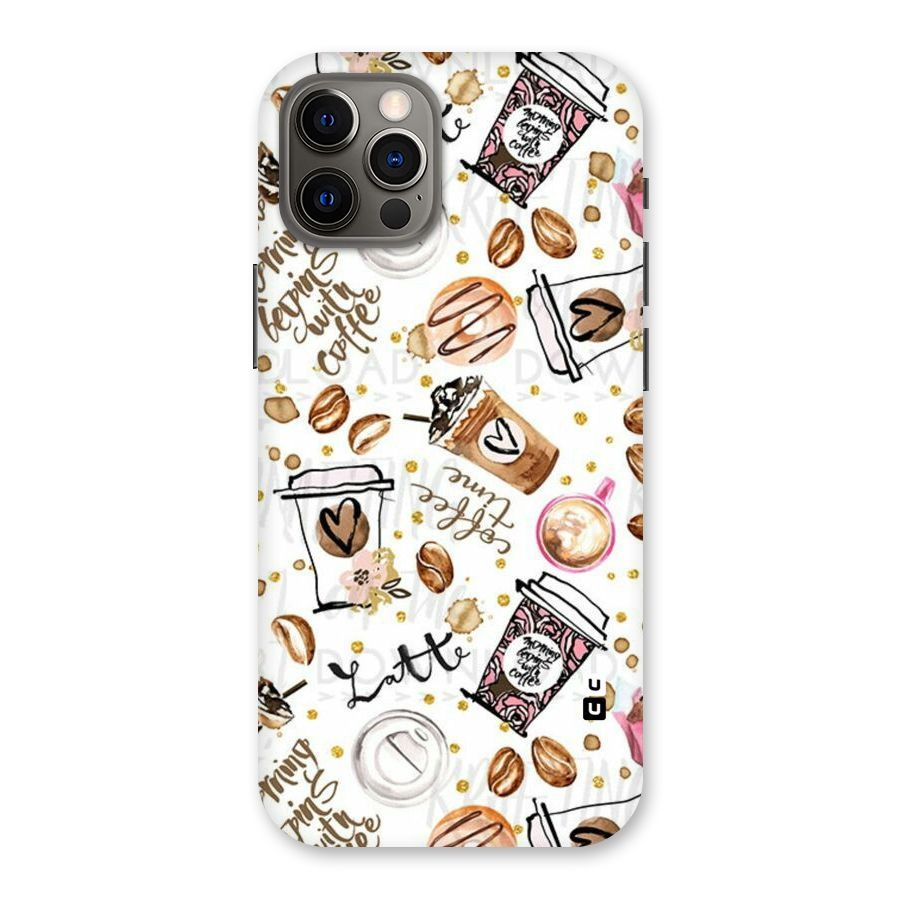 Cute Coffee Pattern Back Case for iPhone 12 Pro
