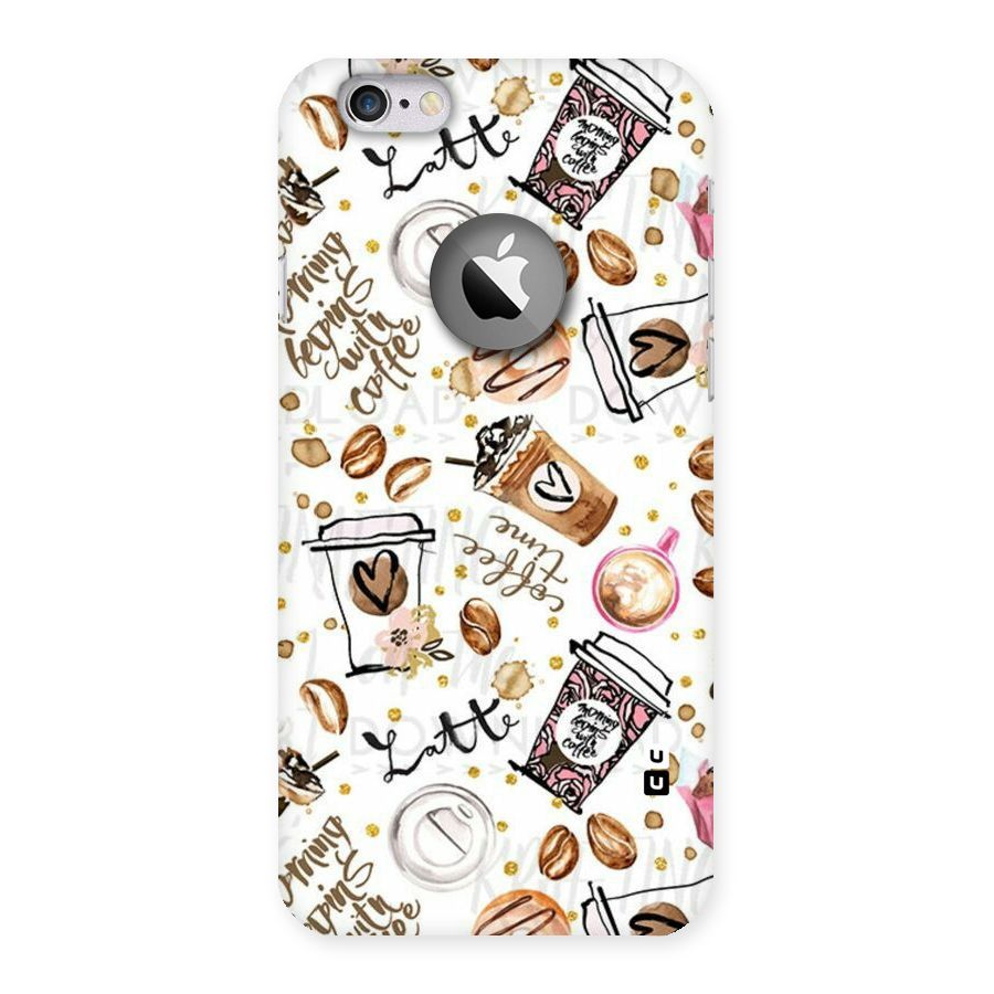 Cute Coffee Pattern Back Case for iPhone 6 Logo Cut