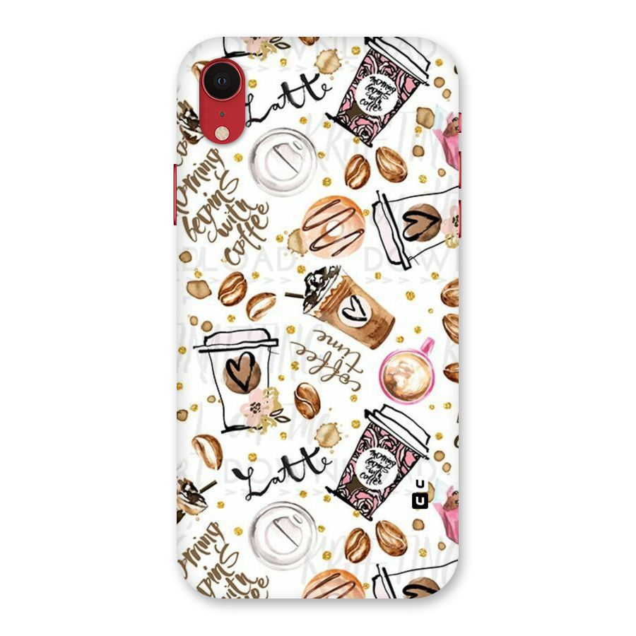 Cute Coffee Pattern Back Case for iPhone XR