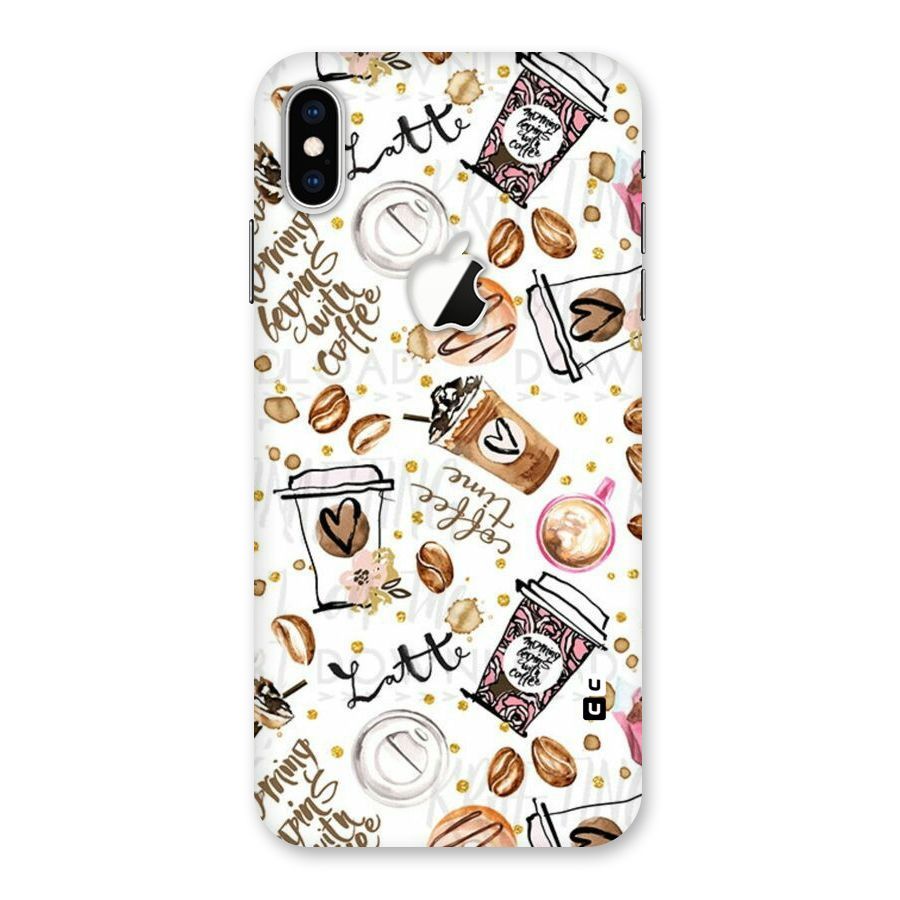 Cute Coffee Pattern Back Case for iPhone XS Max Apple Cut