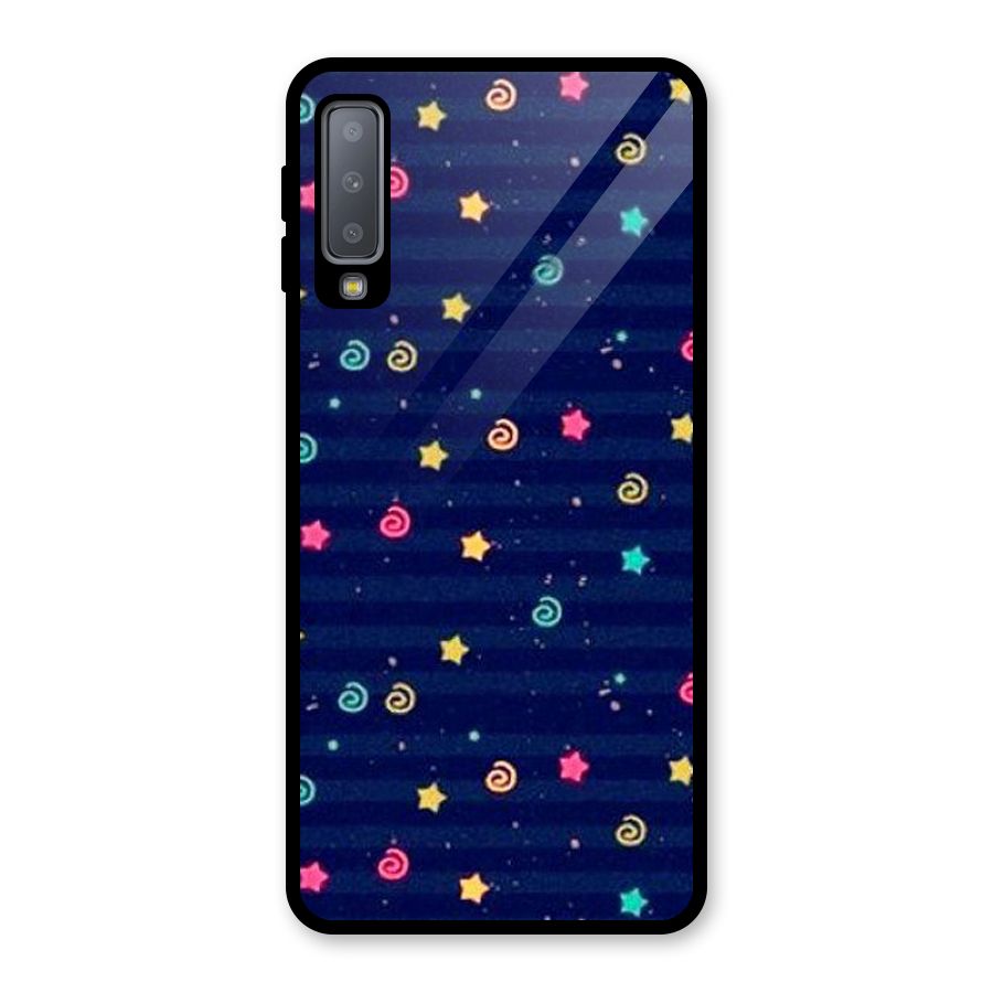 Cute Design Glass Back Case for Galaxy A7 (2018)