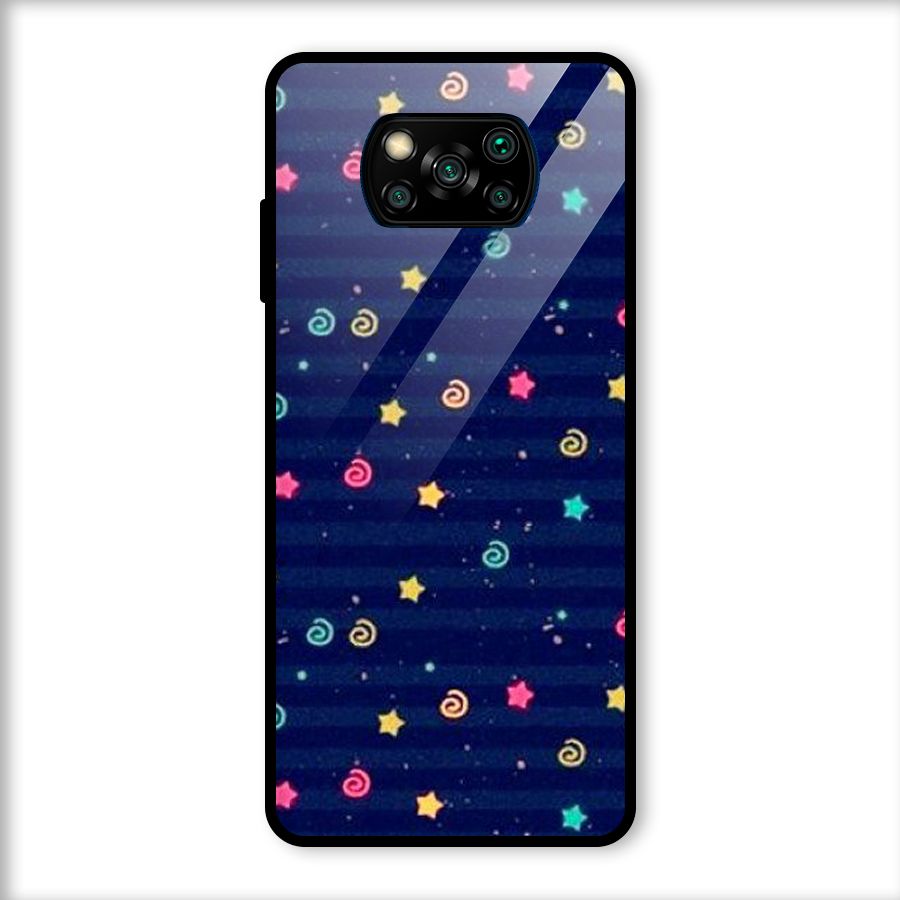 Cute Design Glass Back Case for Poco X3