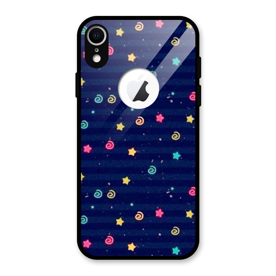 Cute Design Glass Back Case for iPhone XR Logo Cut