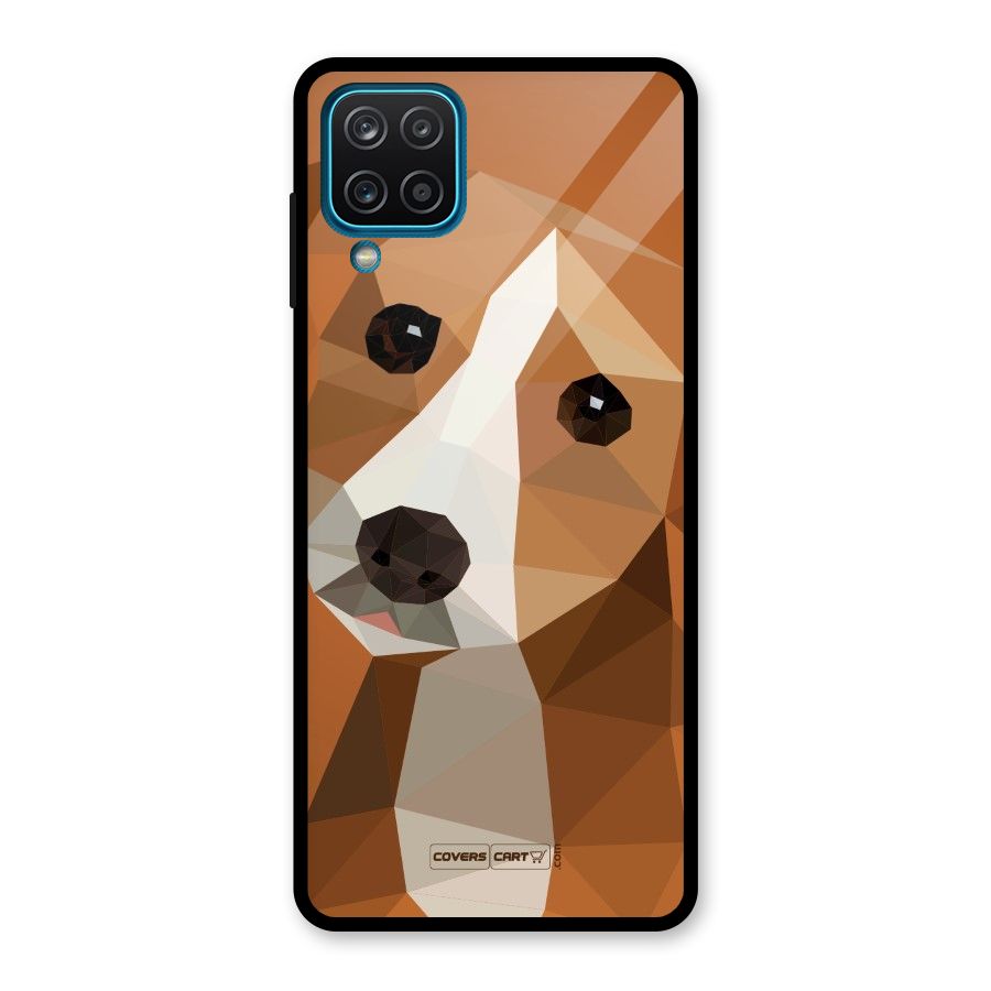 Cute Dog Glass Back Case for Galaxy A12