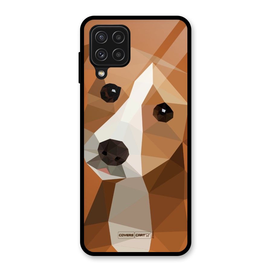 Cute Dog Glass Back Case for Galaxy A22 4G