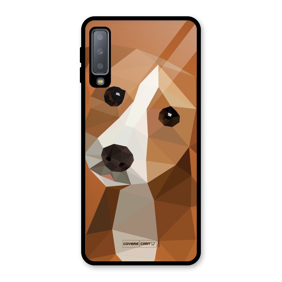 Cute Dog Glass Back Case for Galaxy A7 (2018)