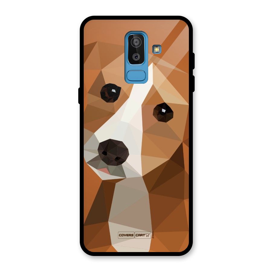 Cute Dog Glass Back Case for Galaxy J8