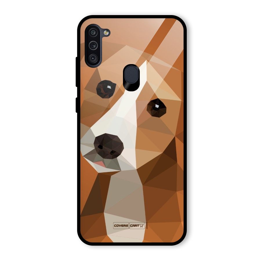 Cute Dog Glass Back Case for Galaxy M11